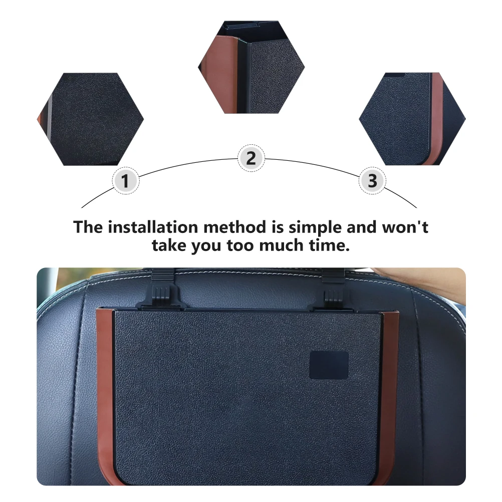 

Trash Can Automotive Garbage Container Waterproof Waste Bin Seat Holder Foldable Car Supplies TPE ABS Material Long Service Life