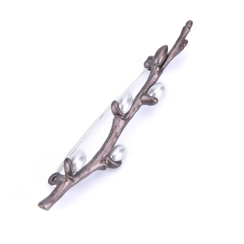 1pc Vintage Pearl Willow Tree Branch Brooches For Women Unisex Beauty Charming Plants Flowers Party Casual Brooch Pins Gifts