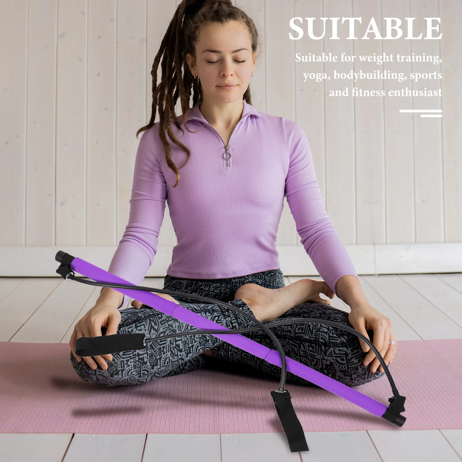 

Resistance Yoga Stick Bodybuilding Trainer Fitness Rod Lightweight Portable Home Workout Travel Friendly