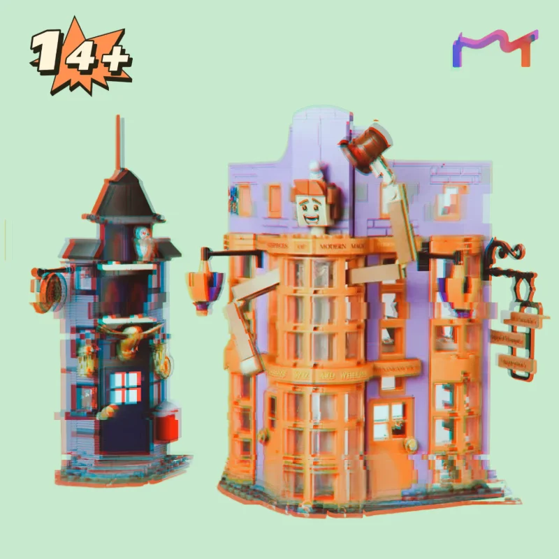 

В наличии 834 шт. строительные блоки Уизли, классические фокусы, рабочий магазин, волшебная модель, орнамент, домашний декор, подарок на Рождество и день рождения