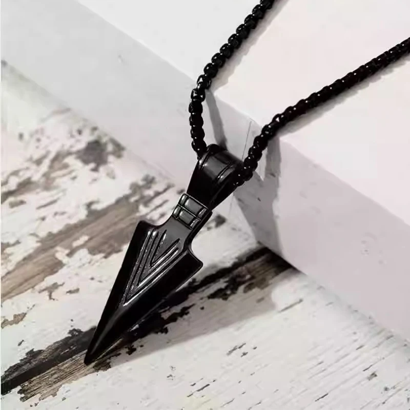 ZAKOL Hiphop Brazil Spearhead Arrows Stainless Steel Pendant Necklaces For Men Boys Cuba Metal Clavicle Chain Choker Jewelry image 5