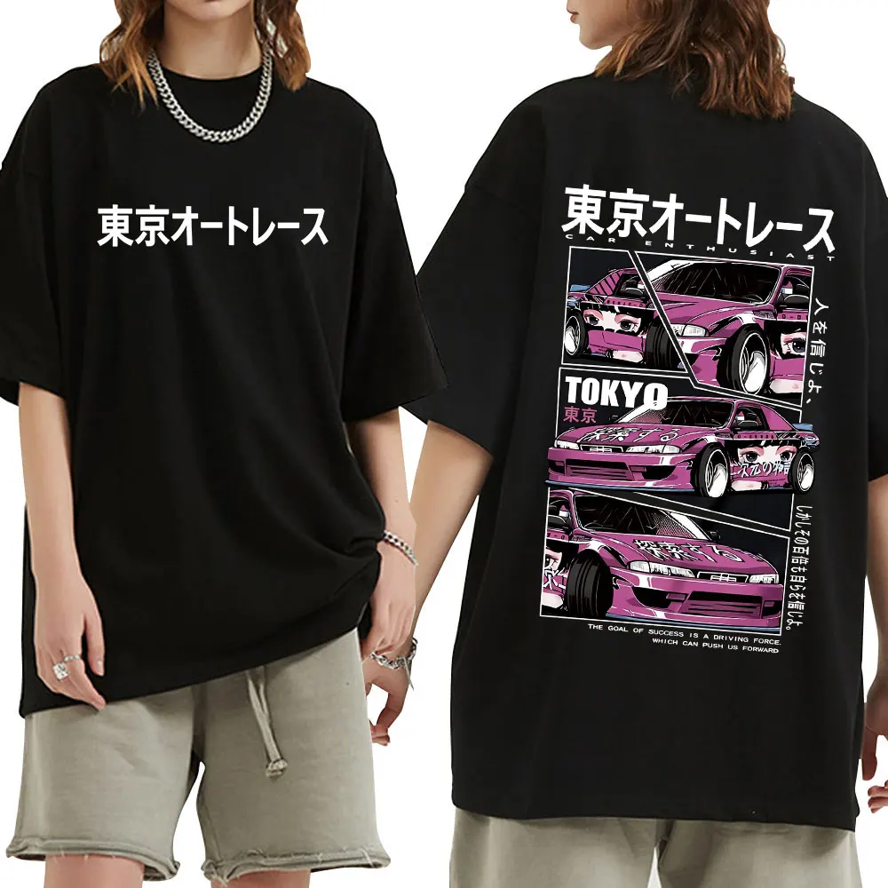 Anime Tokyo Initial D Drift AE86 Takumi Fujiwara JDM Car T Shirts Men Women Clothing Fashion Cotton Loose Short Sleeves T-Shirts