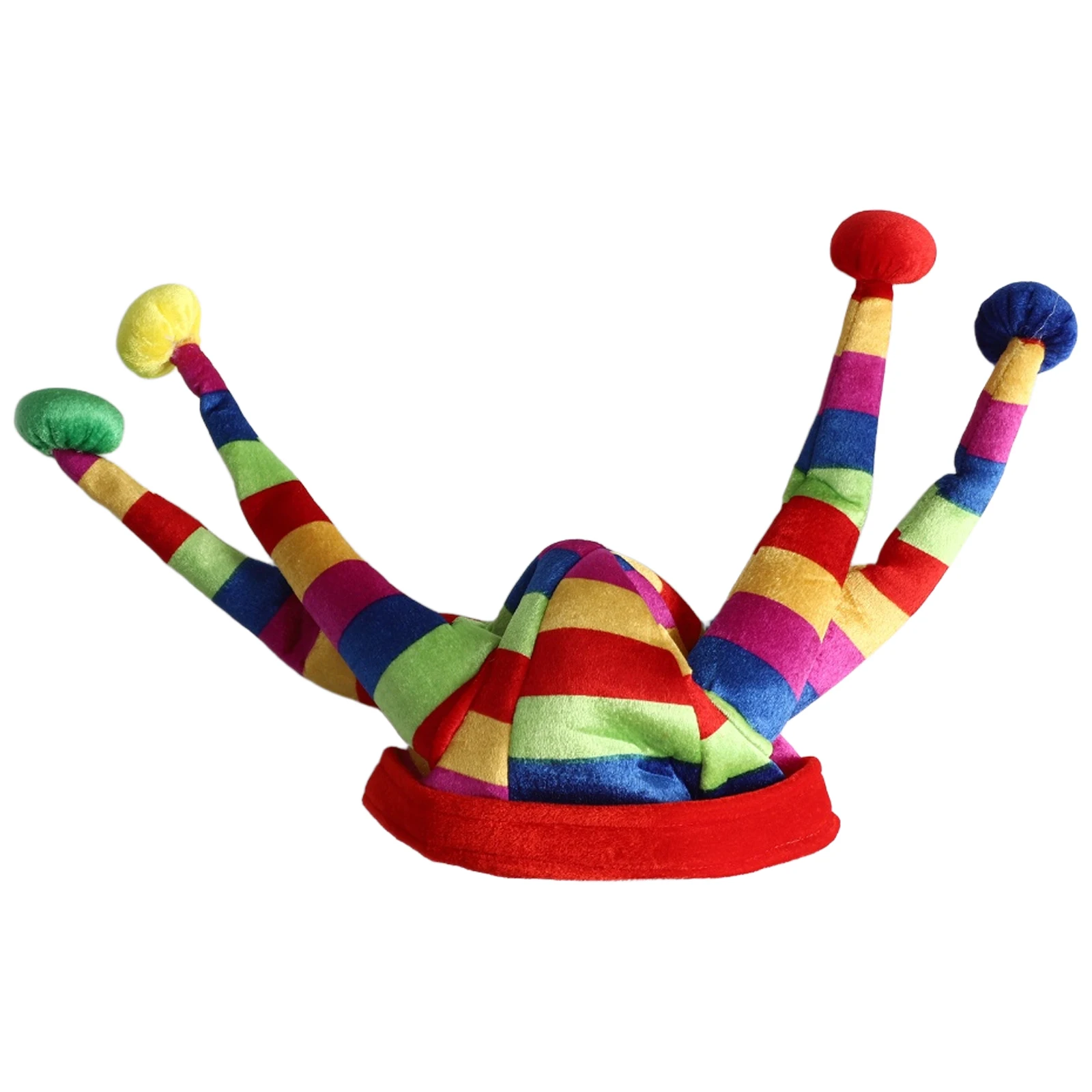 Funny Elf Clown Hat Jester Hat for Kid Adult Cosplay Halloween Costume Accessories Carnival Masquerade Props Bell Triangle Hats