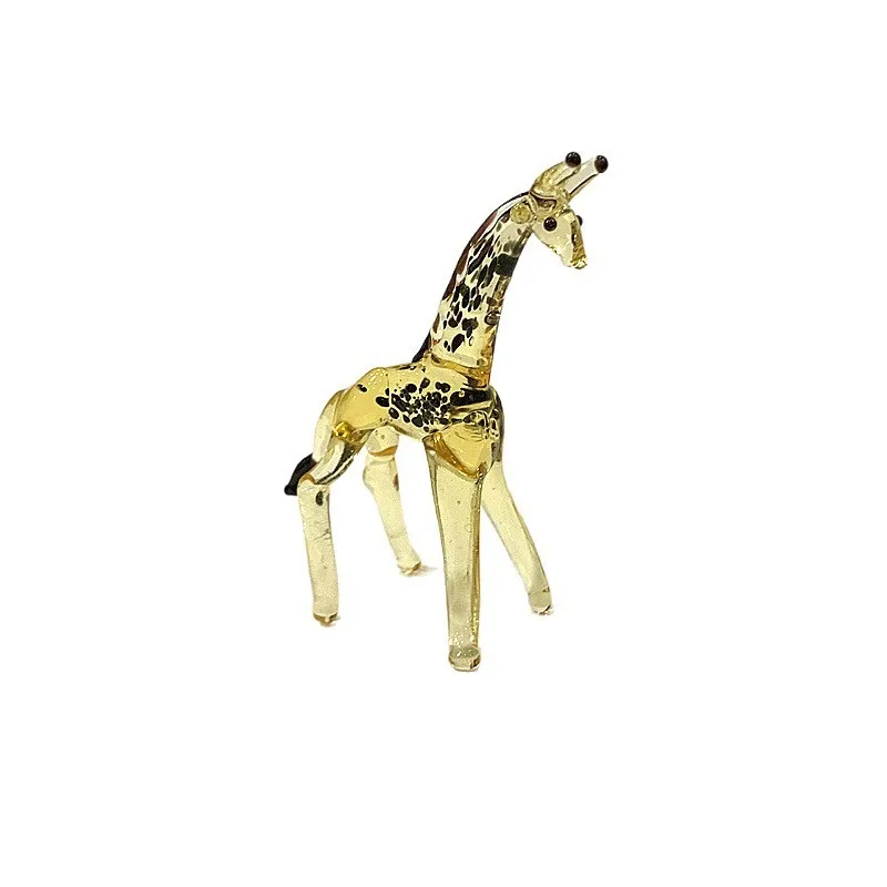 

Handmade Mini Glass Giraffe Figurine Cute Animal Statue Small Ornament New Year Gift for Kids Home Desktop Room Decor Collection