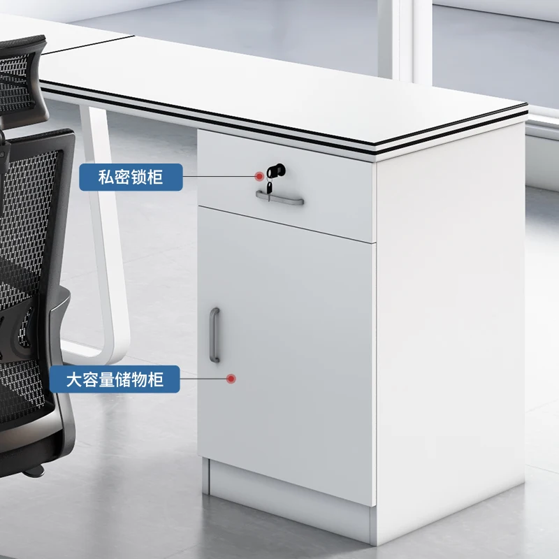 Simple modern boss table, manager table, office table and chair combination 1.4 meters single white computer desk