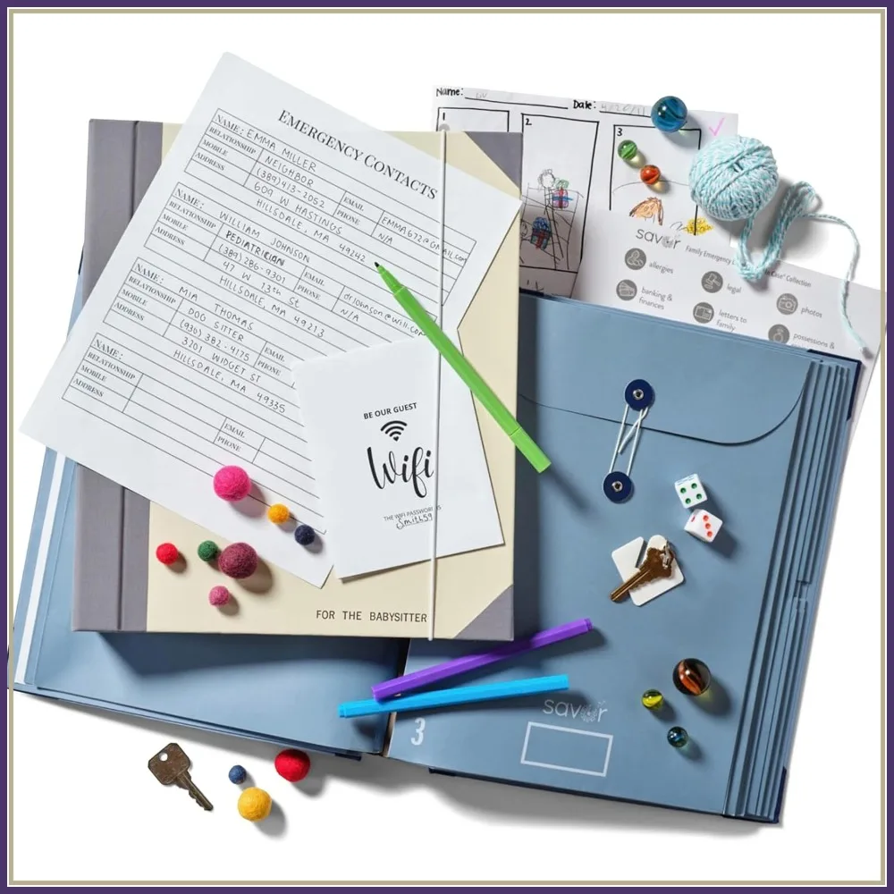 Family Emergency Binder - Expanding File Folder for Important Documents, Passports, Birth Certificates, Photos