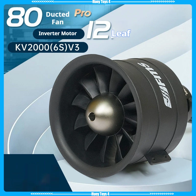 

Fms Model Aircraft Accessories 80mm Pro12 Blade Ducted Power Group Enhanced Version Internal Rotation 6s Version Fixed Wing