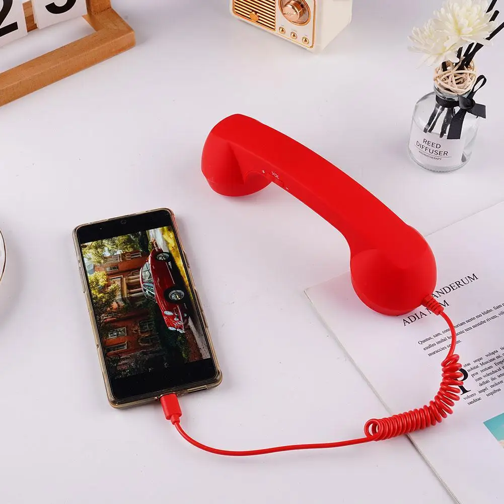 Retro-Style Typ-C Direktanschluss Handy-Ohrhörer Kopfhörer 3,5mm C-Port Headset für Vintage-Telefone – Detail 25
