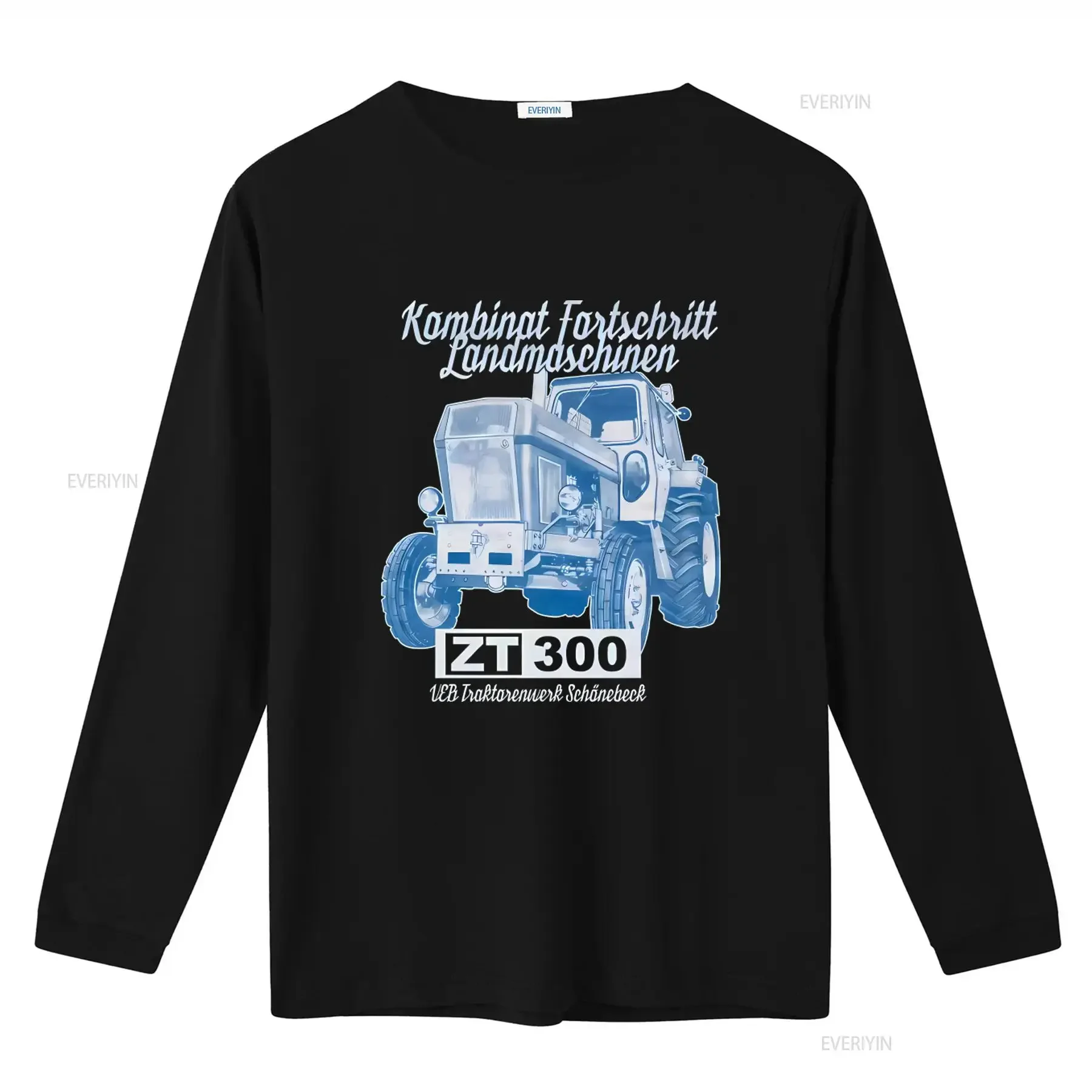 Vintage ZT 300 Tractor T Shirt Blue Design with Kombinat Fortschritt Landmaschinen and IFA LPG Agra Progress Sch?nebeck Details