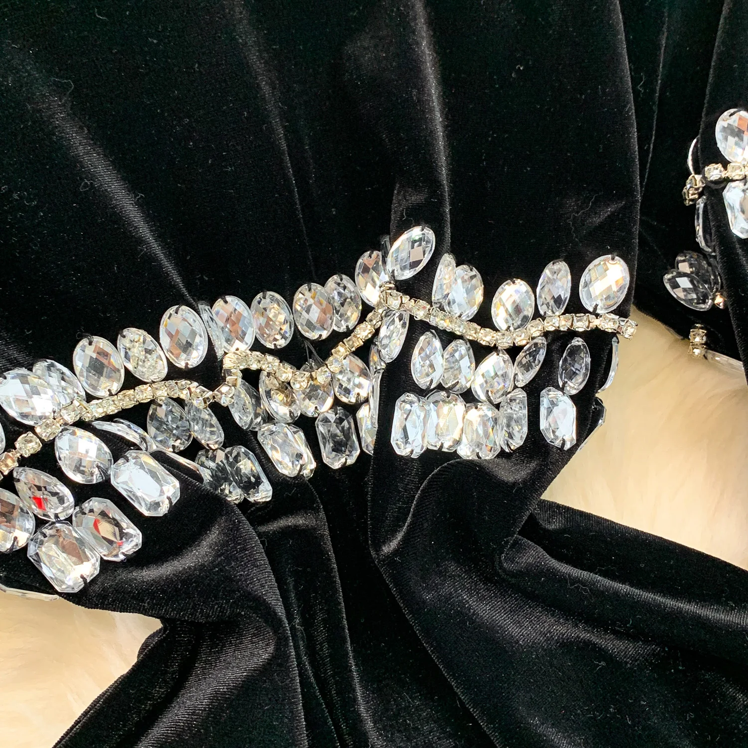 أنيقة خمر حجر الراين القطيفة طويلة الأكمام أنيقة الجنية الكورية أزياء الخريف فستان الشمس النساء الملابس #6