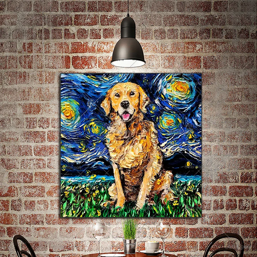 Diy diamond embroidery Abstract cat and dog diamond painting Golden retriever rhinestone Cow Yorkshire Bull Terrier cross stitch