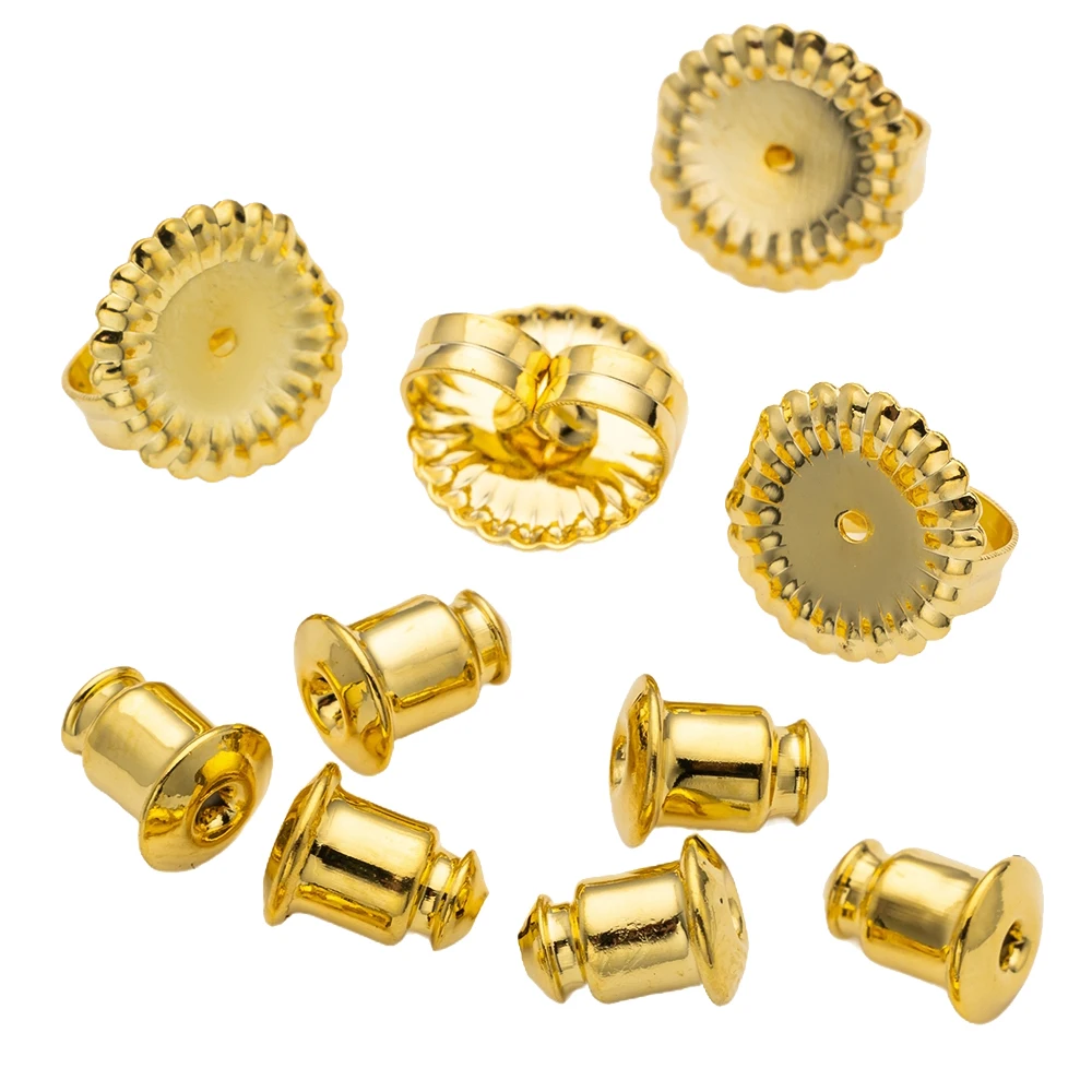 20pcs 18K Gold Plated Silver Large Earring Backs Replacements for DIY Studs Secure Locking Earring Lifters Heavy Earring Making