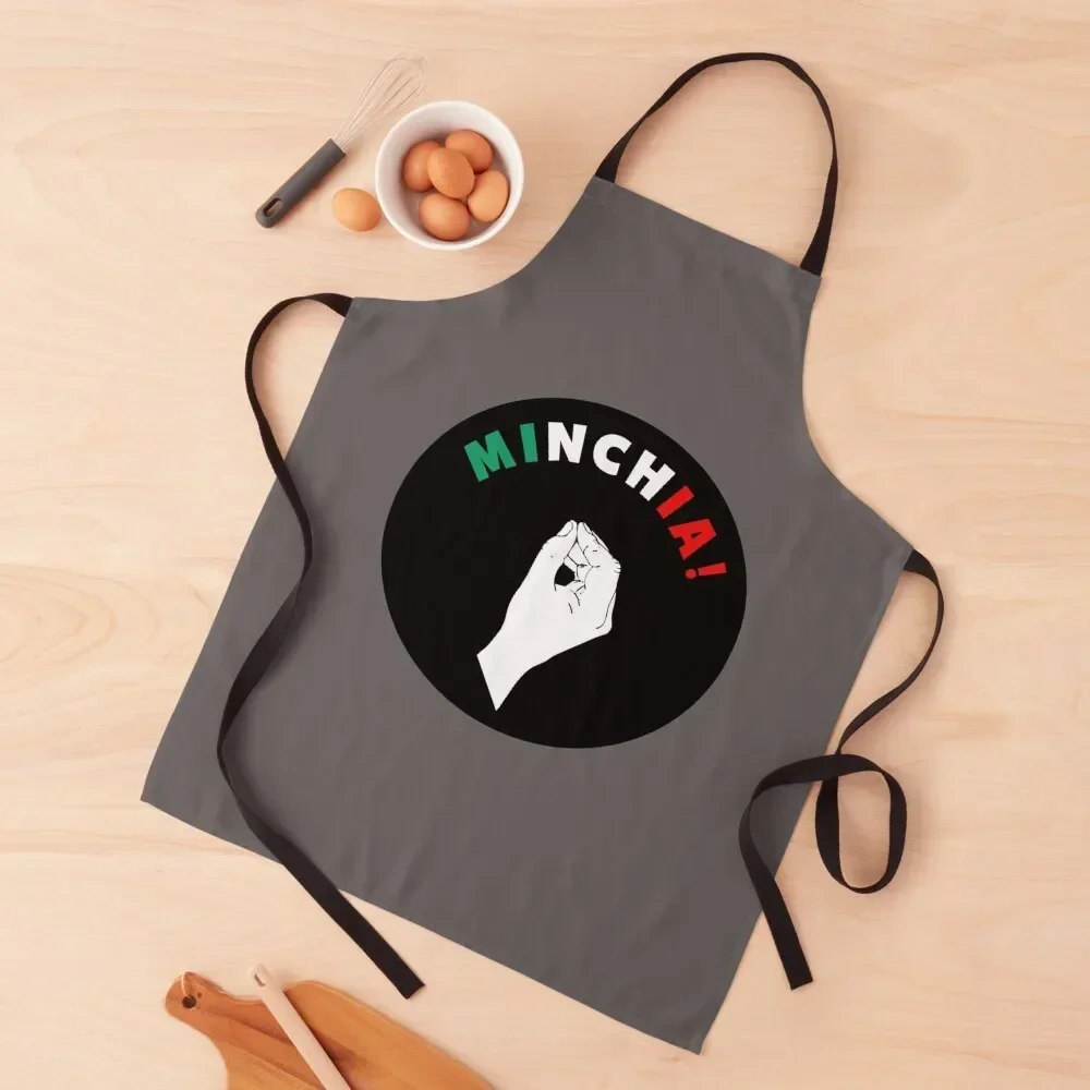 

Minchia With Hand Gesture Alternate Design - Funny Italian Slang Apron House Things For Home And Kitchen japanese style Apron