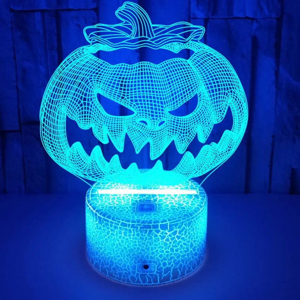 

Nighdn Acrylic Pumpkin Lamp LED Night Light Halloween Home Bedroom Decoration 7 Color Changing Nightlight Gifts for Kids Room