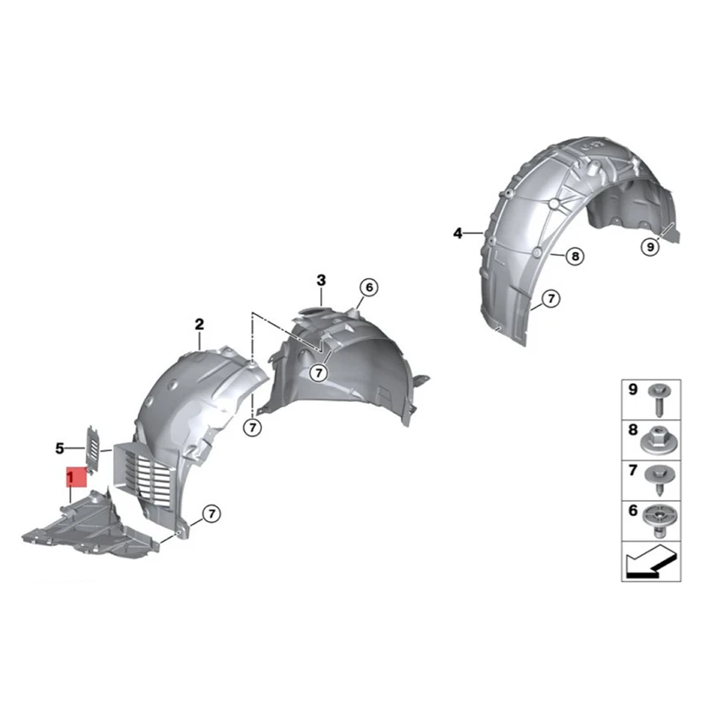 1Pair Lower Wheel Cover Plate 51758082493 8082494 For BMW 3 4 Series G80 G81 G82 2020-2024 Front Fender Liner Extension