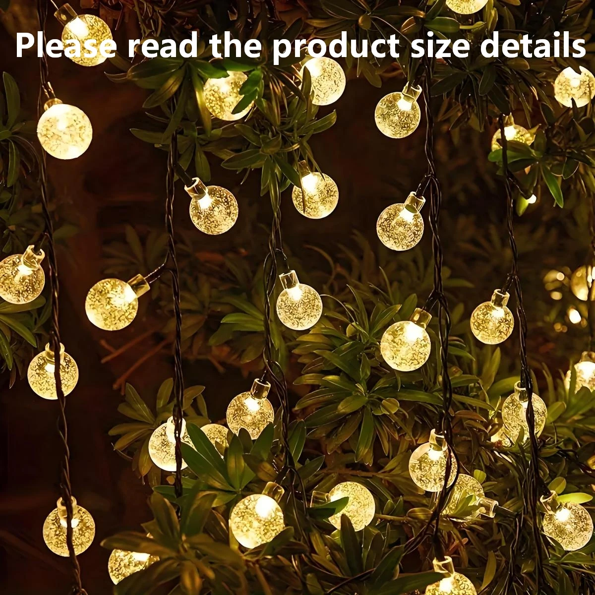 Christmas Decorations-Solar Garden Decorative String Lights Bubble Ball Fairy Lights Solar Powered 8 Modes Flashing-Outdoor Yard Decor