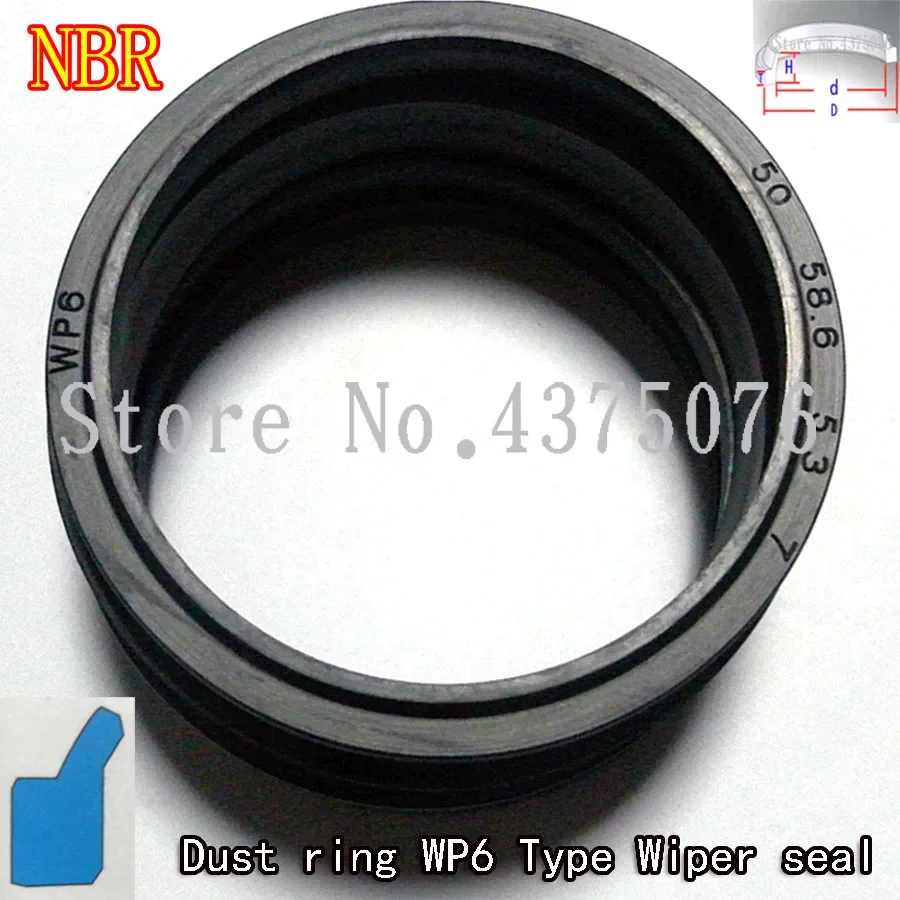 18*26.6/20*28.6/22*30.6/25*33.6/28*36.6*5.3---400*420*10.2/18 Dust ring WP6 Type Wiper seal Hydraulic rubber NBR Scraper gasket