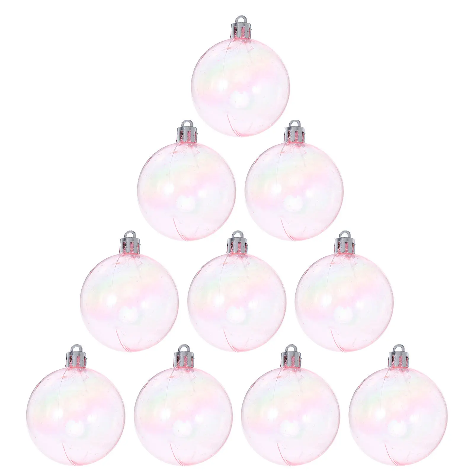 10Pcs Clear Plastic Fillable Ornament Balls 2 Inch Shatterproof DIY Christmas Baubles for Holiday Craft Wedding Favor