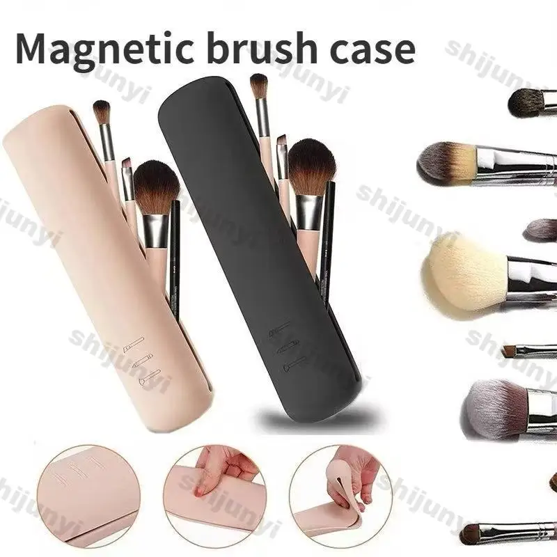 Silikon Wasserdichte Make-up Pinsel Aufbewahrungstasche Magnetischer Anti-Fall Reisehalter Mehrzweck Kosmetiktasche für Beauty-Tools