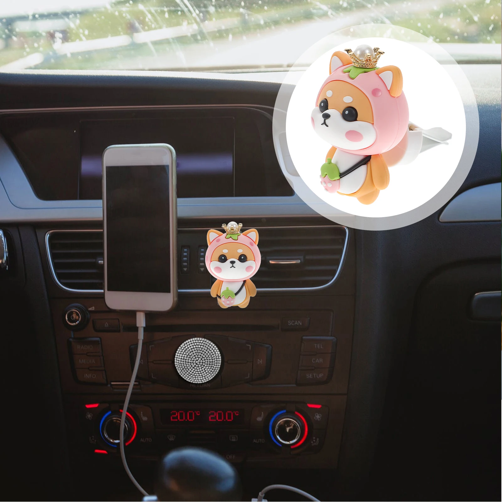 

Car Air Freshener Vent Clip Aromatherapy Decoration Car Accessories Dashboard Decor Cartoon Dog Design Durability Unique Style