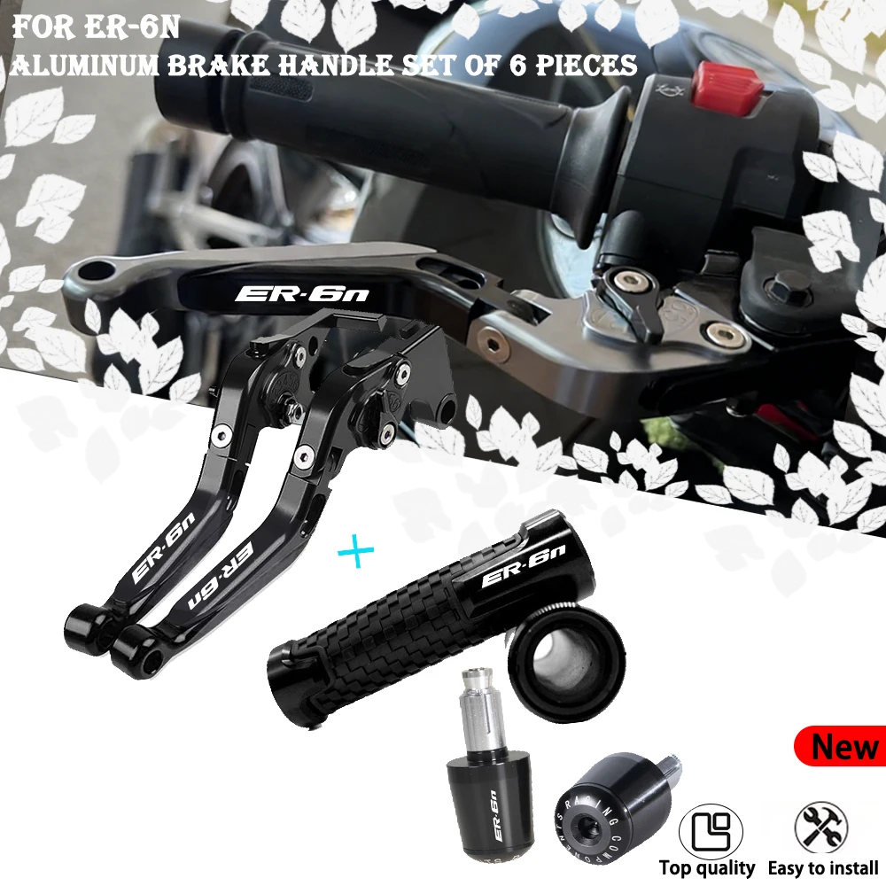 For ER6N ER-6N ER 6N 2009 - 2016 Motorcycle Accessories Brake Handle Adjustable Brake Clutch Levers Handbar End Grips.