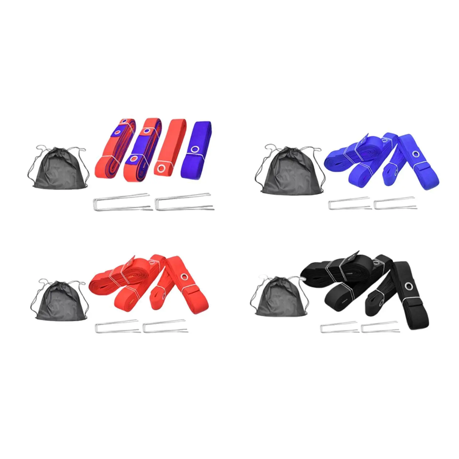 

4 шт., волейбольные линии для пляжного волейбола, очень видимые со шнурком, сумка для хранения с кольями, 8 м 16 м для парковой уличной травы