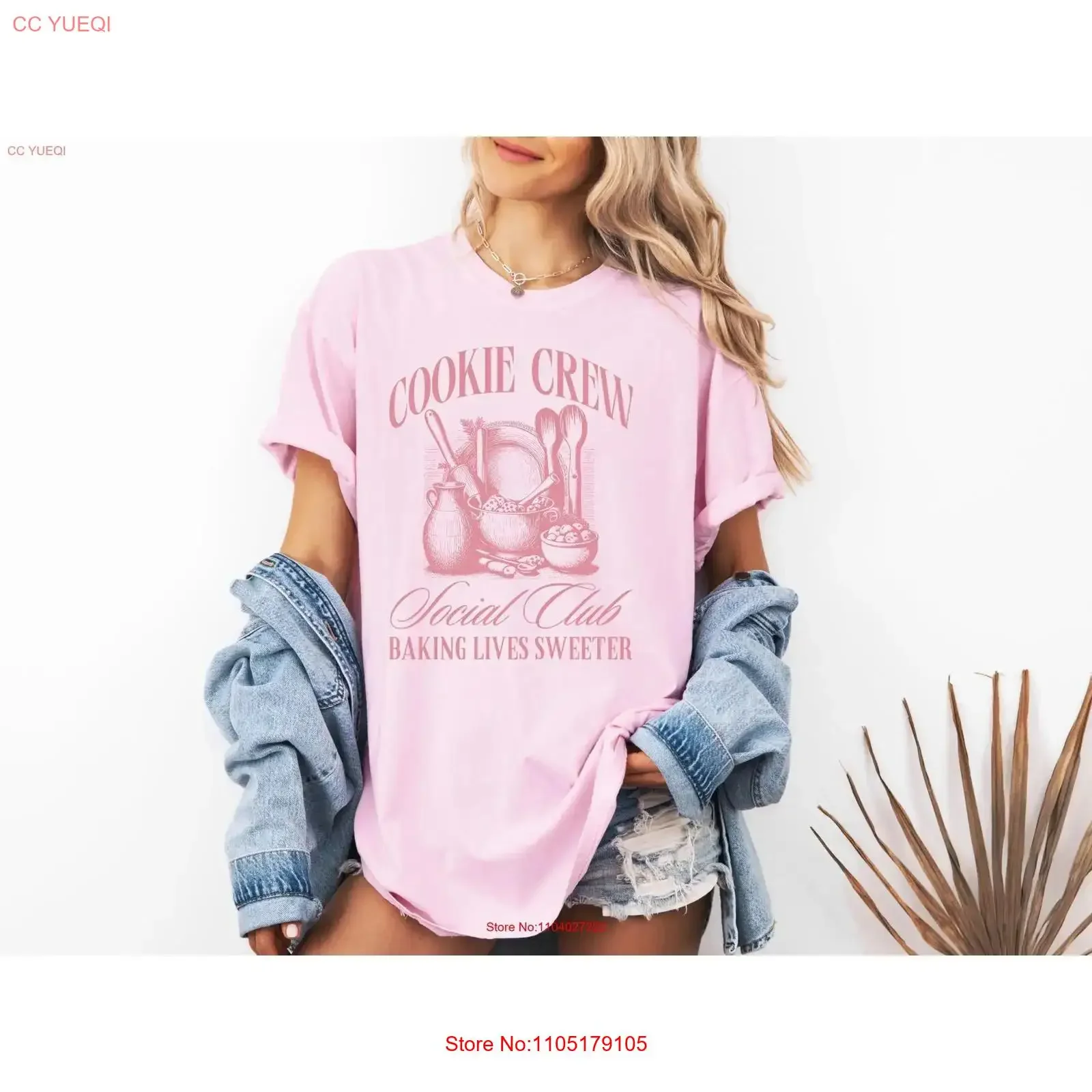 Cookie Baking Crew Social Club T Shirt Pink Christmas Tester For Baker Group Matching Bakery Her vintage Washed graphic