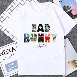 Music Album Bad Bunny Graphic Cute Printed Tshirt Casual Fashion Loose Harajuku Man T Shirt Summer Style Soft Y2k Women T-shirt