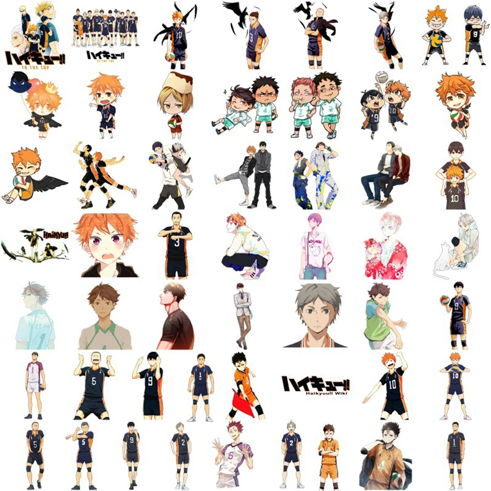 10/30/50/104pcs Volleyball Anime Haikyuu!! Stickers Cute Hinata Shoyo Cartoon Decals Phone Skateboard Suitcase Graffiti Sticker