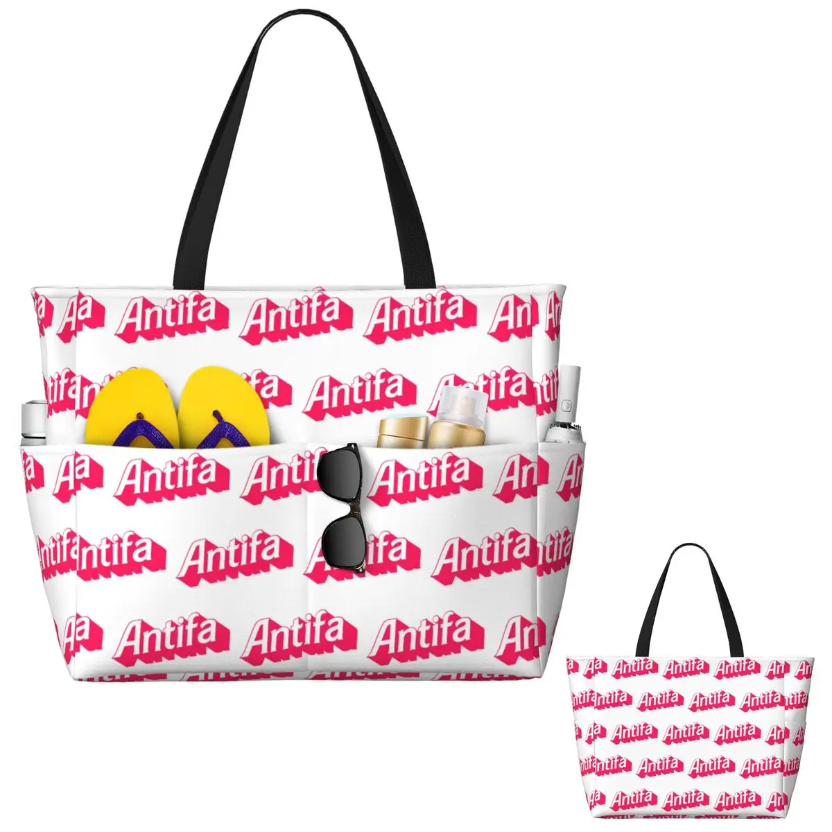 Antifa Beach Tote Bag Sport Gym Yoga Duffle Large Tote Bag Women Travel Bag Fitness bag