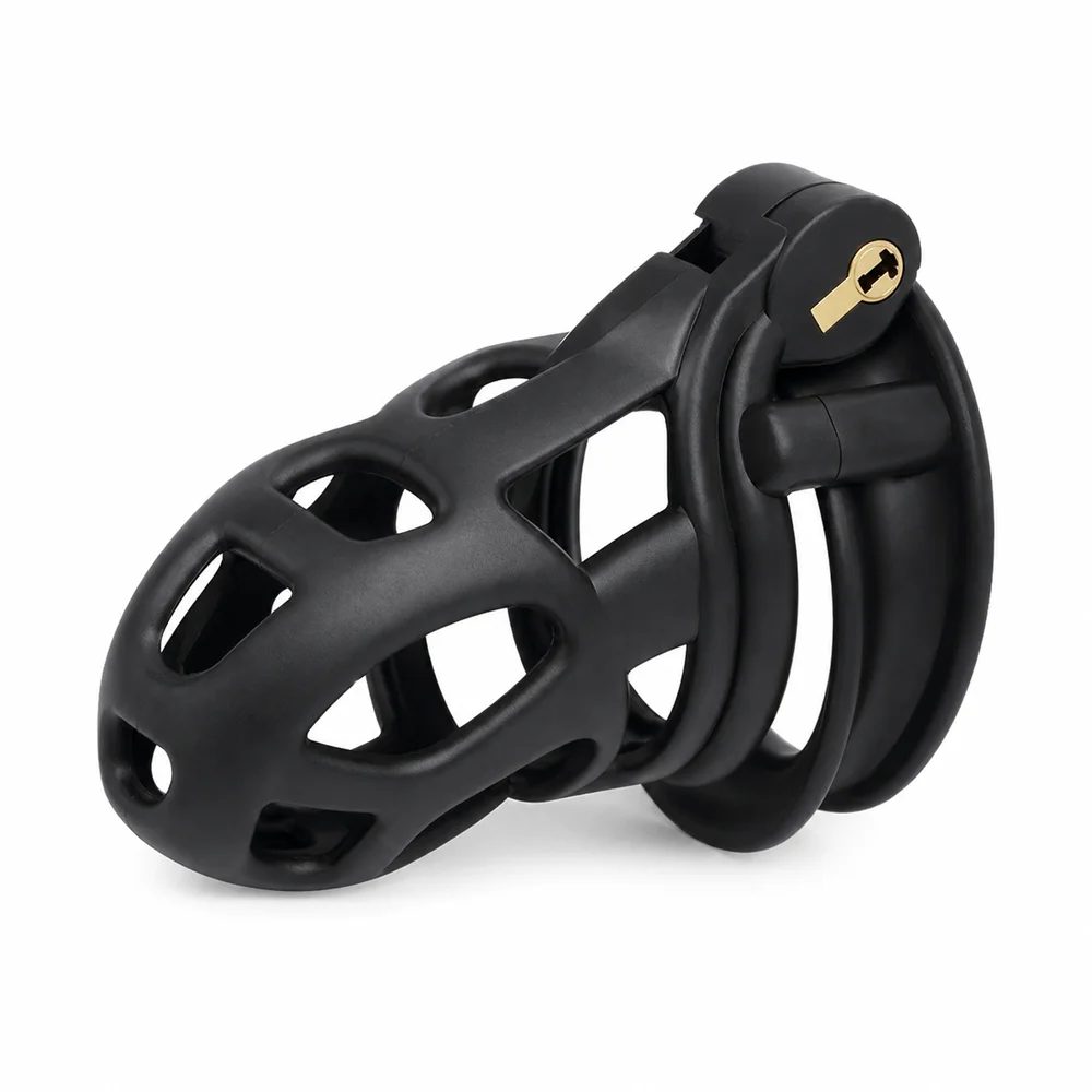 Cock Cage Male Chastity Device With Four Rings Adult Penis Exercise Toy For Bondage Control Secure Wear Training Fit
