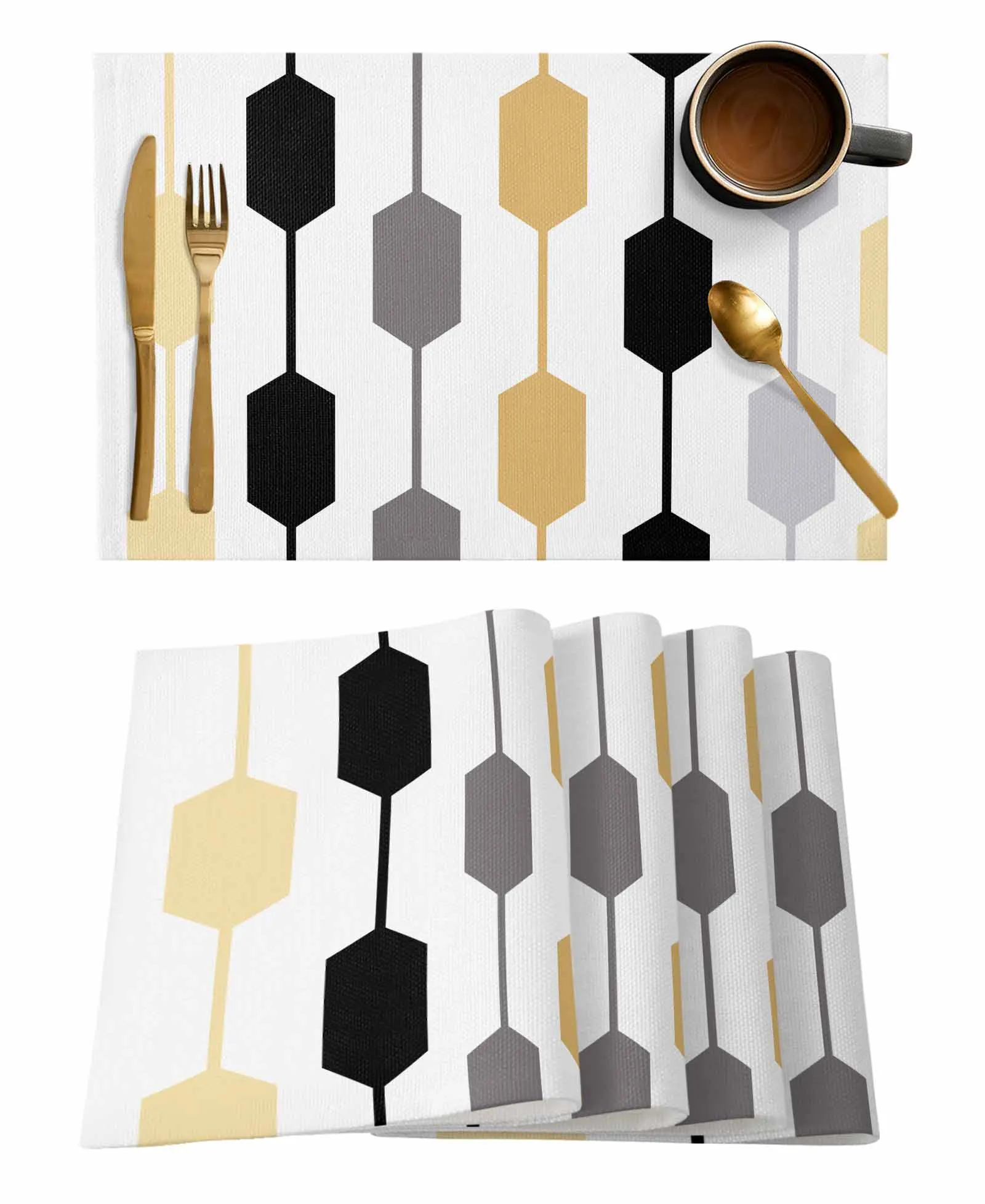 Abstract Modernism Table Runners For Dining Room Tablecloth 4/6 Pcs Placemats Table Cover