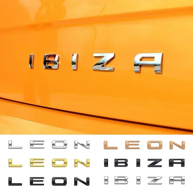 

1pcs For Ibiza 6L 6J Letter Emblem 3D Decals Sticker Rear Trunk Badge Logo Metal Accessories For Seat Ibiza Leon Cupra Altea