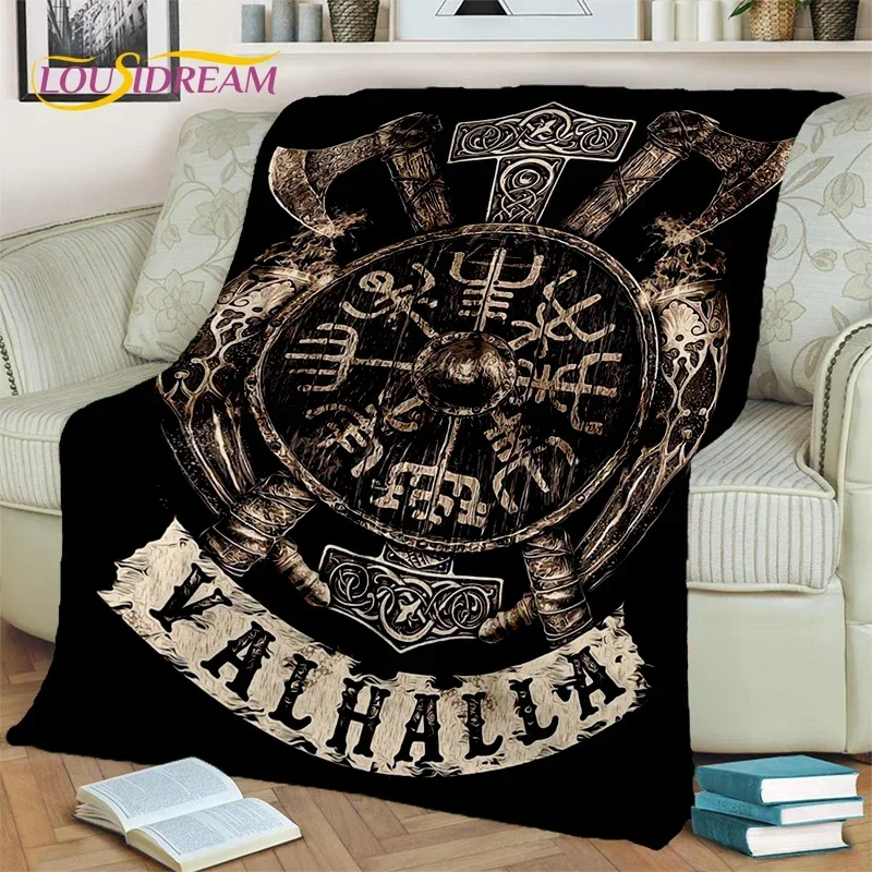 Nordic Valhalla Odin Viking Symbol Valknut Blanket,Soft Throw Blanket for Home Bedroom Bed Sofa Picnic Travel Office Cover Child