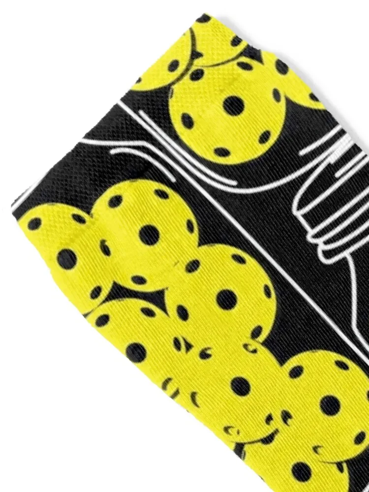 Pickleball: Anyone for pickles? Black background Socks Non-slip set Mens Socks Women\'s