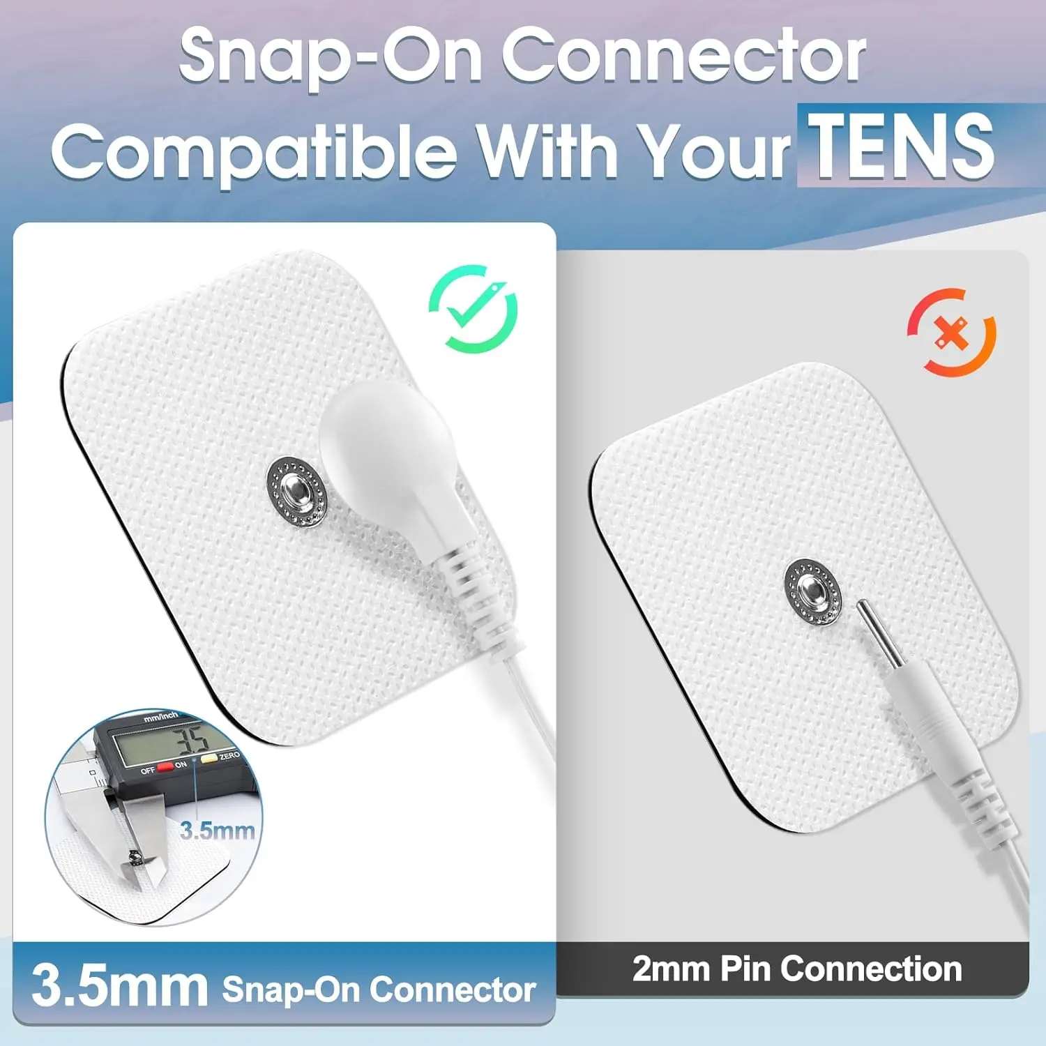 TENS Unit Replacement Pads, 10/30/50PCS Snap Electrode Pads, Self-Adhesive Electrode Reuse More Than 30 Times, with TENS Devices view 6