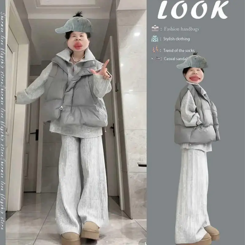 

Fashionable Small Fragrance Style Korean Series Women's New Cotton Vest Knitted Sweater Casual Pants Three-piece Set