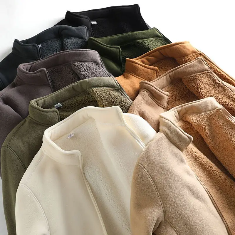 Men Heated Jacket Winter Polar Fleece Thermal Liner Full Zip Sportswear High Quality Jacket Thick Korean Couple Outdoor Coats