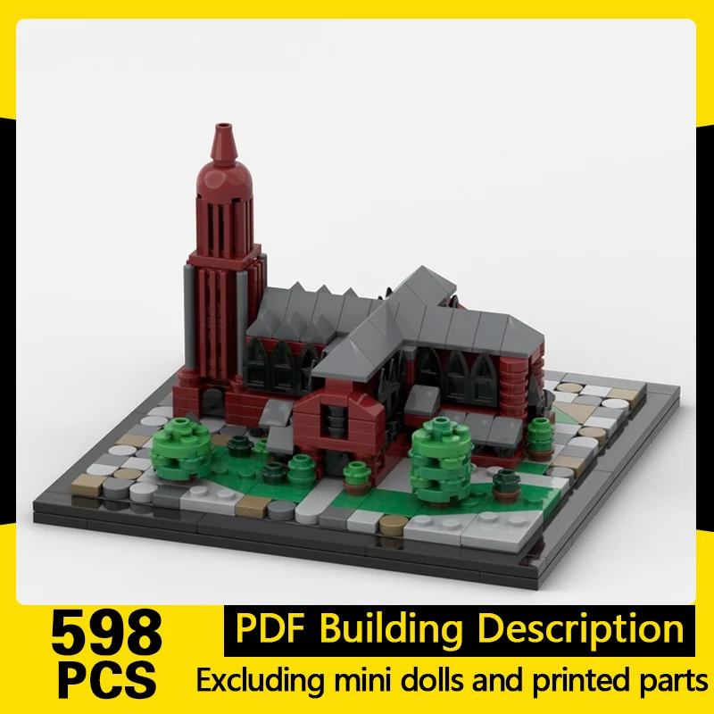 

City Street View Model MOC Building Bricks City Center Cathedral Modular Technology Gifts Holiday Assemble Children Toys Suit