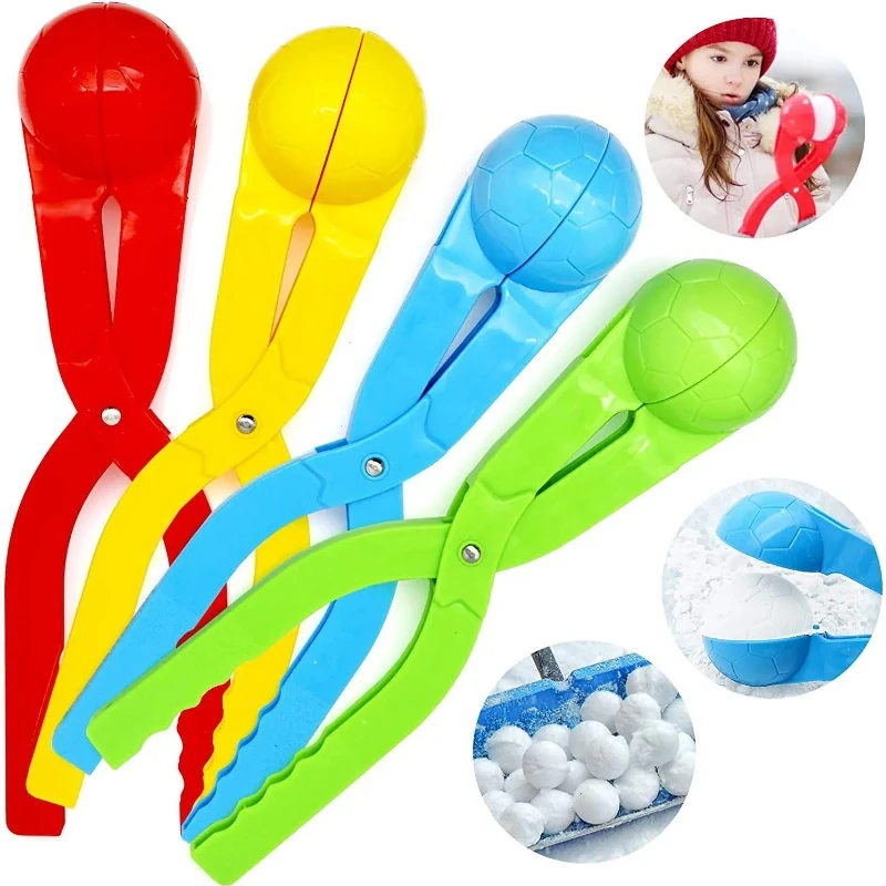 Snowball Maker Clip For Kids Adult Heart Snowflake Duck Shape Clip Tongs for Outdoor Sand Snow Ball Mold Toys Fight Sports Toys