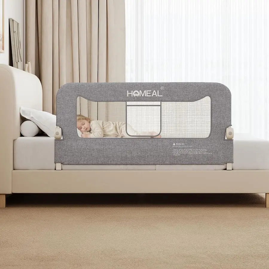 

47-дюймовые складные поручни для детской кроватки с основанием UShape, перила для кровати для малышей, защита для детской кроватки для близнецов, полная, Queen, King Be