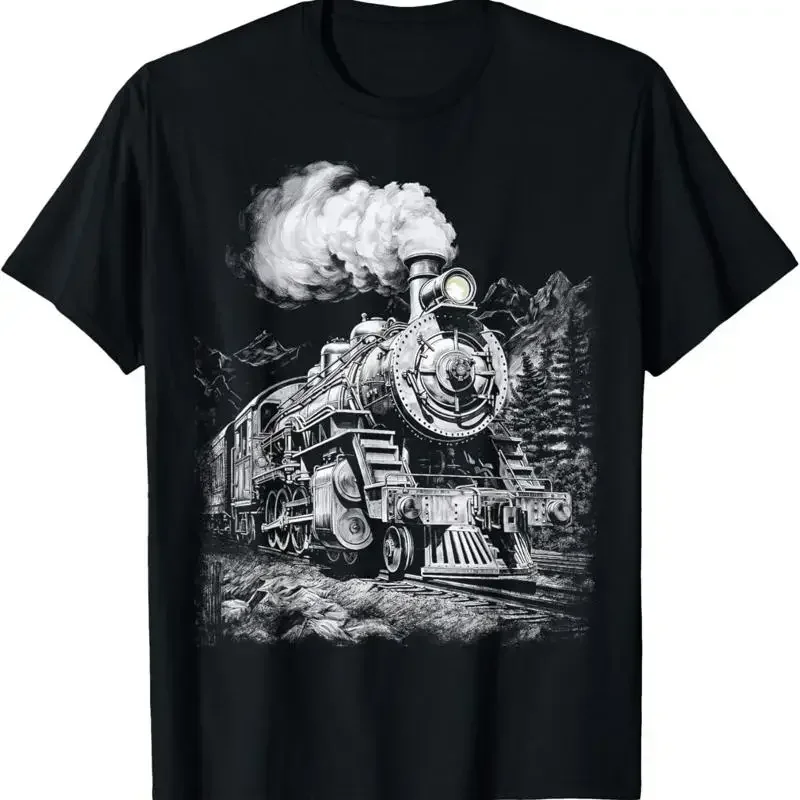 Steam Engine Train Locomotive Vintage T Shirt