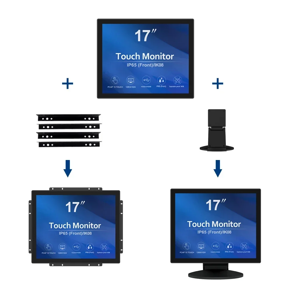 17 Inch 10 Points 17 USB Touchscreen Monitor Capacitive LCD Touch Display For Vending Machine