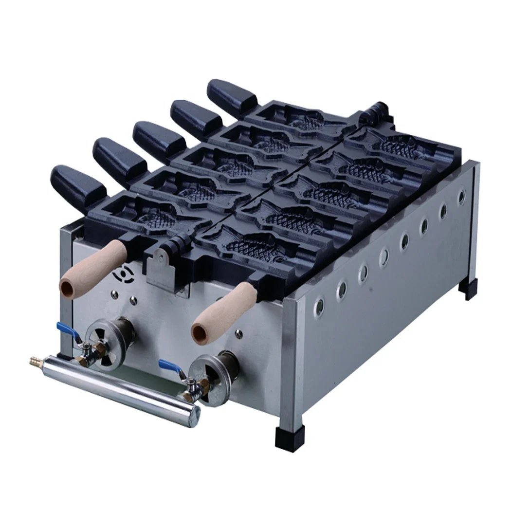 

type 5 pcs plate Ice cream taiyaki machine open mouth fish waffle maker