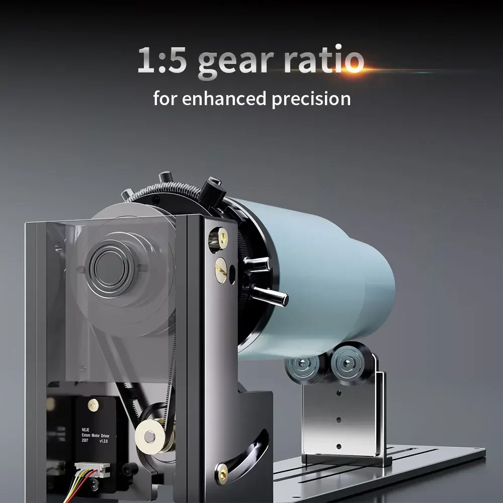 NEJE laser engraving machine rotary roller chuck R6-A axis 360° rotation, 9 in 1 multi-function, wide compatibility