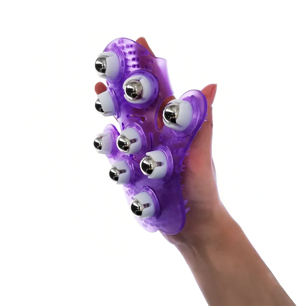 Rolling Ball Body Massage Gloves Acupoint Meridian Unblocking Muscle Pain Relief Relaxation Hand Neck Back Shoulders Health