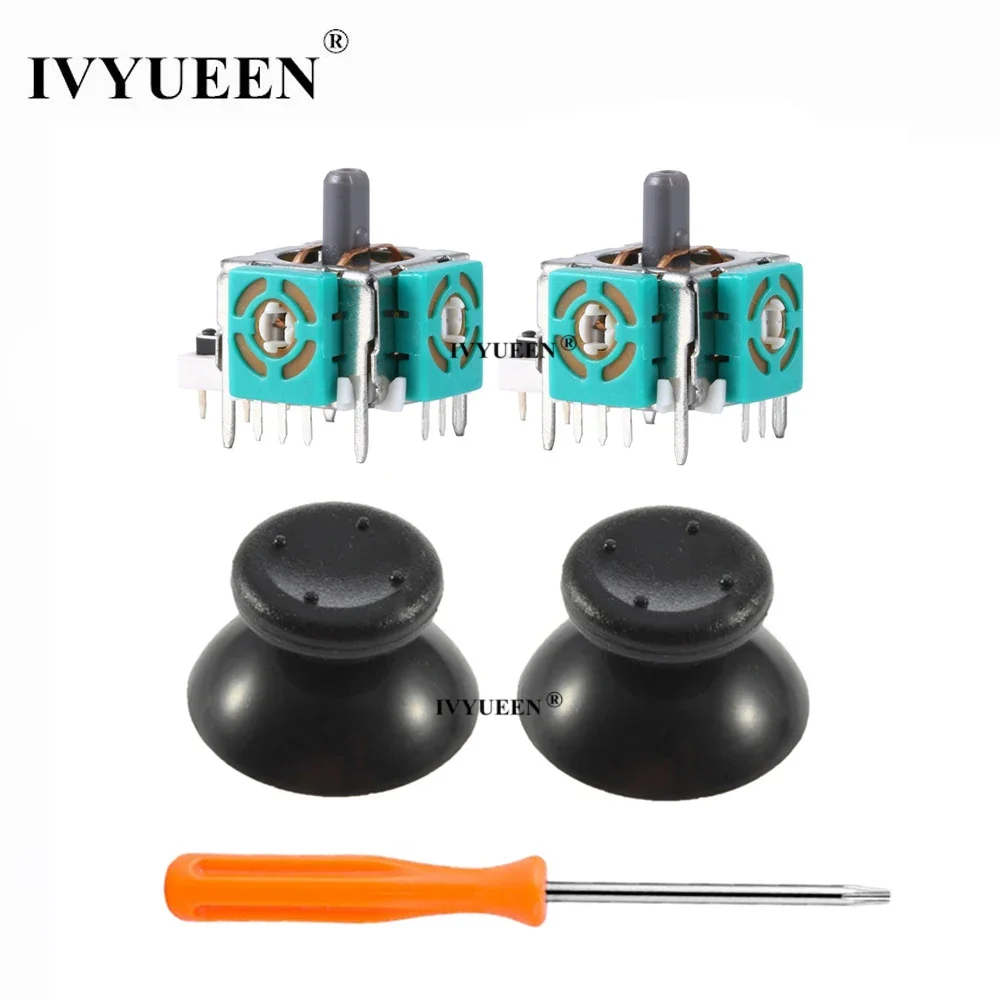 IVYUEEN 2 X 3D Analog Stick Sensor Potentiometers + 2 X Thumb Sticks ฝาปิดสำหรับ Microsoft Xbox 360 Controller Repair อะไหล่