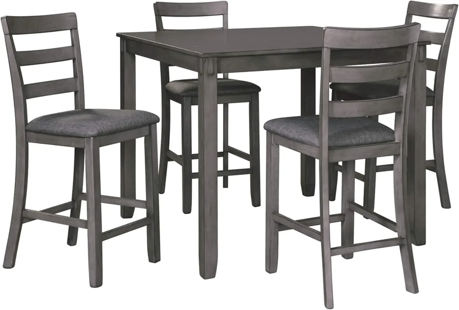 Signature Design by Ashley Bridson 5 Piece Counter Height Dining Room Set, Includes Table & 4 Bar Stools, Gray