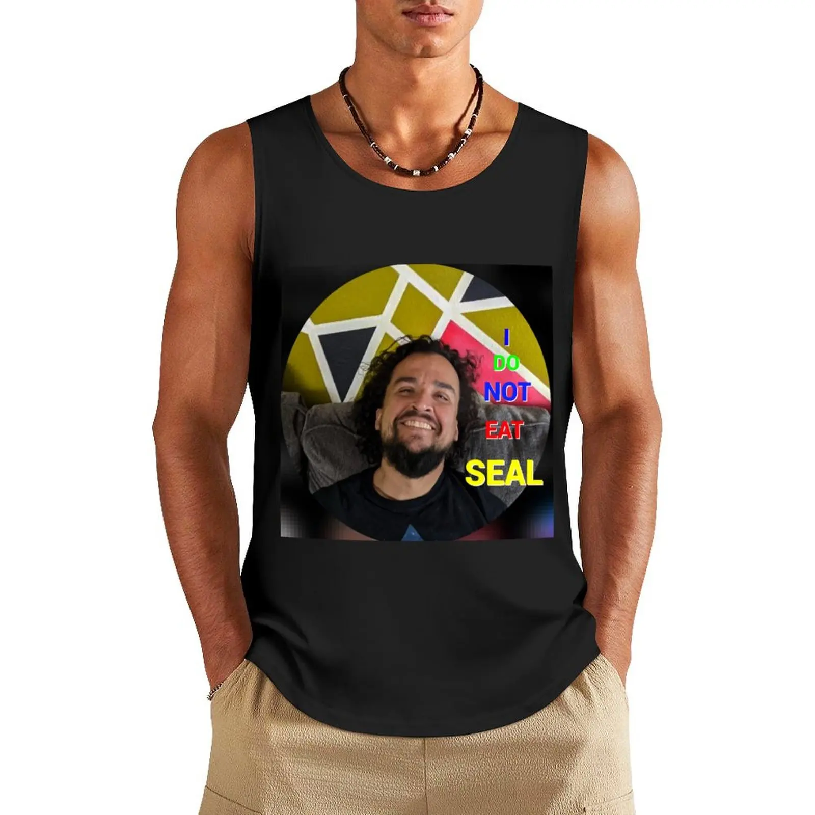 

Does He Eat Seal Tank Top Vests t-shirt Men's t shirts