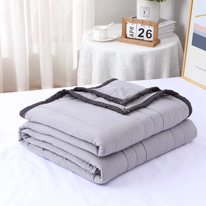 Washed Cotton Summer Quilt Solid Color Air Conditioning Quilt Washable Single Student Children Summer Quilt